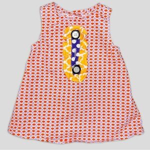 Right Bank Babies 12M – Red Dress with Ruffled Bib & Buttons